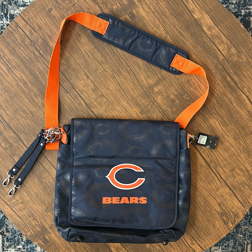 Chicago Bears NFL Diaper Bag Messenger Bag NWT Navy Orange